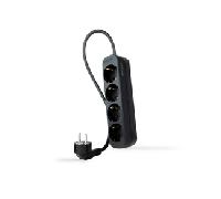 Nanocable Regleta de Enchufes 4 Tomas 1.4 m Negro 10.37.0004-NS-BK