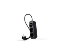 Nanocable regleta de enchufes con 3 tomas, 1.4 m, negro