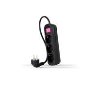 Nanocable regleta de enchufes con 3 tomas con interruptor, 1.4 m, negr