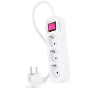 Nanocable Regleta de Enchufes con 3 Tomas Tipo F con Interruptor 1.4m Blanco