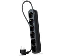 Nanocable Regleta de Enchufes con 6 Tomas Tipo F 1.4m Negro