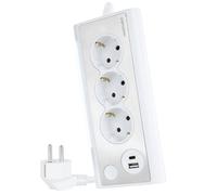 Nanocable Regleta de Sobremesa con Interruptor 3 Tomas Schuko + 2 USB 1.5m