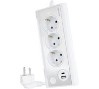 Nanocable Regleta de Sobremesa con Interruptor 3 Tomas Schuko + 2 USB 1.5m