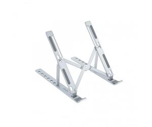 Nanocable TOOQ TQLRS0035-AL - Soporte Elevador para Portátiles, Tablets, Móviles y Libros, Aleación de Aluminio, Plegable y con 7 Niveles de Regulación, Válido para portátiles de 11”-15”, Color Plata