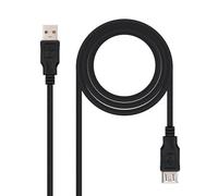 Nanocable USB 2.0 A-M A-H 1.0m Negro