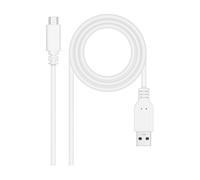 Nanocable Cable USB 3.1, Gen2 10 Gbps 3A, tipo USB-C/M-A/M, Blanco, 1.5 m