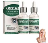 NanoClear Eye Drops, NanoClear Suero en Gotas Para Los Ojos, Gotas Para Los Ojos Nano Clear Para un Cuidado Suave, Ingredientes Naturales, Para Hombres y Mujeres (2 Botella, 30ml)