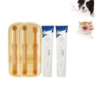 Nanoflex Pet Toothbrush with Tongue Scraper, Dog Toothbrush, Pet Toothbrush and Toothpaste, Soft& Durable Pet Silicone Toothbrush (2Pcs Toothbrush+2Pcs Beef)