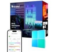 Nanoleaf Blocks Kit de Expansión Blocks | 4 Mini Cuadrados (Requiere Kit Incicio), Paneles Decorativos para Pared RGBW, Luz Difusa, Temperatura de Color Ajustable (11,6 x 11,6 cm cada uno)