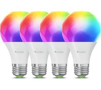 Nanoleaf Bombillas LED inteligentes E27, luces WiFi RGB con cambio de color, compatibles con Alexa/Google Home, 9W regulables con control remoto, 2700K-6500K, Matter, Bluetooth, pack de 4