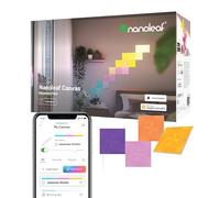 Nanoleaf Canvas Expansion Pack, 4 Cuadrados LED Inteligentes RGBW Adicionales - Apliques de Pared Interior Modulares, Luces Led 16M Colores WiFi, Compatible con Alexa, Decoración Habitación y Gaming
