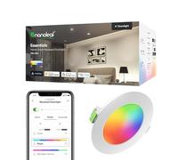 Nanoleaf Downlight LED Techo Empotrable WiFi, Inteligente Regulable Multicolor 550LM 1200K-6500K, Corte 75-85 mm,Smart Foco Empotrable Compatible con Alexa y Google