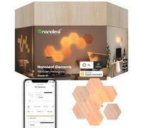 Nanoleaf Elements Kit de Inicio de 7 Hexágonos Luminosos LED Efecto Madera, Apliques de Pared Interior Modulares, Luces Led Inteligentes Regulable WiFi, Compatible Alexa, para Decoración Habitación