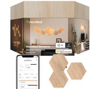 Nanoleaf Elements Paquete de extensión de 3 Hexágonos LED Adicionales Efecto Madera, Apliques Pared Interior Modulares, Luces Led Inteligentes Regulable WiFi, Compatible Alexa, Decoración Habitación