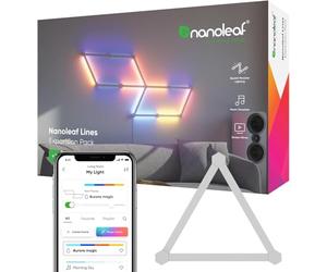 Nanoleaf Lines Paquete de extensión de 3 ángulo de 60° Barras de Luz LED RGBW Adicionales, Apliques de Pared Interior Modulares, Luces Led 16M Colores WiFi, Compatible Alexa Google Home, Decoración