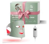 Nanoleaf Máscara LED Facial de Terapia, 7 Modos, Luz Roja Portátil con LED NIR, Silicona Suave, Protección Ocular, Mascarilla de Fototerapia 5-10 Minutos, Infrarrojo Recargable