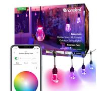 Nanoleaf Matter Essentials, Guirnalda Luces Exterior Expansion Pack 15M LED RGBICW - Luces Led 16M Colores, IP65 Impermeable, 20 bombilla inteligente LED, WiFi Bluetooth Matter, para Jardin Terraza