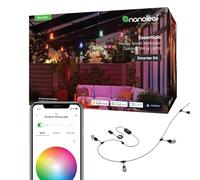 Nanoleaf Matter Essentials, Guirnalda Luces Exterior Starter Kit 30M LED RGBICW - Luces Led 16M Colores, IP65 Impermeable, 40 bombilla inteligente LED, WiFi Bluetooth Matter, para Jardin Terraza