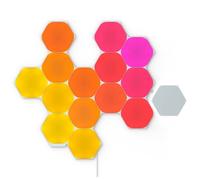 Nanoleaf Shapes Hexagons Kit de Inicio de 15 Hexágonos Luminosos LED RGBW, Apliques de Pared Interior Modulares, Luces Led Inteligentes 16M Colores WiFi, Compatible con Alexa, para Decoración y Gaming