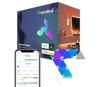 Nanoleaf Shapes Mini Triangle Starter Kit, 9 Mini Triángulos Luminosos LED RGBW - Apliques de Pared Interior Modulares, Luces Led Inteligentes 16M Colores WiFi, Compatible Alexa, Decoración y Gaming