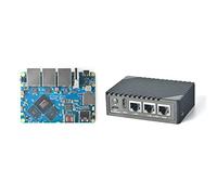 Nanopi R6S - Mini router OpenWRT con tres puertos Ethernet LPDDR4X, 8 GB de RAM basada en RK3588S Soc para IOT NAS Smart Home Gateway, soporte Debian Ubuntu (con carcasa de metal, 8+64 GB)