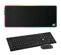 NanoRS Conjunto de Teclado y Ratón QWERTY Inalámbricos | 2,4 GHz, Alcance: hasta 10 m | Resolución del Mouse: 1200 dpi | Receptor USB Nano | Diseño Plano, Funciona con Pilas