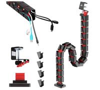 NanoRS RS125 - Organizador para Cables (1345 mm), Color Negro y Rojo