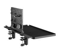 NanoRS RS174 Extensión de Escritorio con Estante, Estante de 60x30,9 cm, Bandeja de Extensión de Escritorio, Carga hasta 20 kg, Soporte para Auriculares, Fijación Mediante Abrazadera de Mesa, Negro
