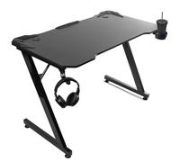 NanoRS RS345 Mesa de Juego con Portavasos y Soporte para Auriculares Escritorio para Juegos Mesa para Ordenador de 110x60x75 cm, Tablero con Esquinas Redondeadas, Carga máxima de hasta 150 kg