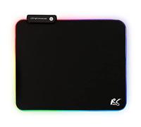 NanoRS RS704 Alfombrilla de ratón para videojuegos con iluminación LED RGB y base de goma antideslizante, 30 x 25 cm, alfombrilla de escritorio antideslizante (300 x 250 x 4 mm)