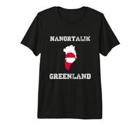 Nanortalik Groenlandia Vintage Groenlandia Bandera Mapa Diseño Camiseta Premium