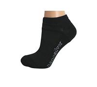 Nanosilver - Calcetines de tobillo antibacterianos con nanopartículas de plata y algodón bio, antifúngico, antiolor y antimicrobiano, Negro, L