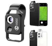 Nanozoom - Microscopio para teléfono móvil de 200x, 200x, mini microscopio de bolsillo para teléfono móvil con luz LED y clip universal, cámara portátil para smartphone con lente macro para disfrutar