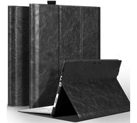 NANRUIL Funda para Microsoft Surface Pro 4/5/6/7+ 12,3 pulgadas 2015/2017/2018/2019/2021 de piel auténtica, compatible con teclado tipo Cover y soporte para lápiz Surface.Gris