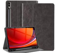 NANRUIL Funda para Samsung Galaxy Tab S8 Ultra/S9 Ultra/S10 Ultra de 14,6 pulgadas, 2022/2023/2024(X920), de piel auténtica, con soporte para S Pen y coche guardia/dormir, gris