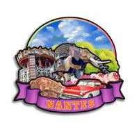 Nantes France - Imán de madera para nevera, bonito 3D, recuerdos de viaje a la ciudad, artesanías, calcomanías hechas a mano para el hogar, pizarra, decoración, regalo