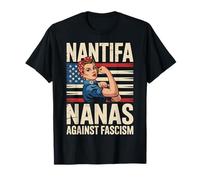 Nantifa Nana contra el fascismo Bandera Resist No Kings Grandma Camiseta