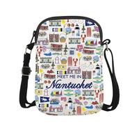 Nantucket - Bolso cruzado Nantucket East Coast Trip Gift Nantucket Coastal Travel Gift, Conoce a Nantucket Cr Eu, 5.91 Inches ×8.27 Inches
