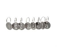 NanTun 304 Stainless Steel Key Tags with Ring 50 pcs, 25mm Hollowed Number ID Tags Key Chain, Numbered Key Rings - 51 to 100