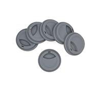 NanTun - Juego de 6 tapas de silicona reutilizables para taza de café, color gris
