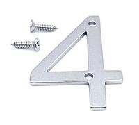 NanTun Números de casa modernos de acero inoxidable de 5 cm con tornillos, número 4