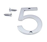NanTun Números de casa modernos de acero inoxidable de 5 cm con tornillos, número 5