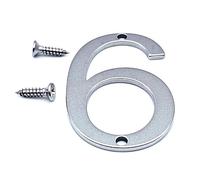 NanTun Números de casa modernos de acero inoxidable de 5 cm con tornillos, número 6