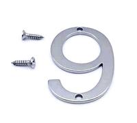NanTun Números de casa modernos de acero inoxidable de 5 cm con tornillos, número 9