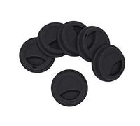 NanTun Tapa de silicona a prueba de derrames, tapas reutilizables para tazas de café, 6 unidades, color negro