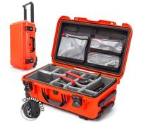 Nanuk 935 - Carcasa rígida Impermeable con Organizador de Tapa y Divisor Acolchado con Ruedas, Color Naranja
