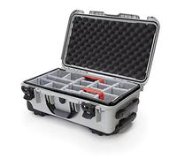 Nanuk 935 - Funda rígida Impermeable con Ruedas y Divisor Acolchado, Color Plateado