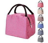 Nanxson Bolsa Térmica Comida,Bolsas de Almuerzo térmica a prueba de fugas, Bolso de Mano para Mujeres Impermeable Fiambrera Isotermica Aislado Térmico para Hombres niñas（5.5L,Rosa roja