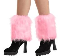 Nanxson Calentador De Piernas De Piel Femenina Mangas De Botas Cortas En Invierno TTW0071(Rosado)