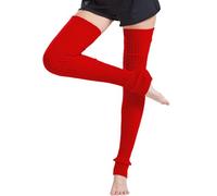 Nanxson Calentadores piernas Mujer Calentar de Invierno Calientapiernas para Formación Danza Yoga TTW0056 (M, Rojo Brillante)